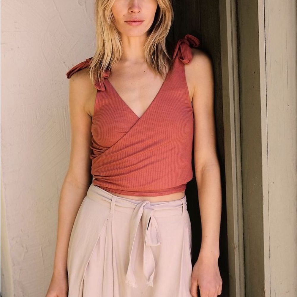 We The Free People Liz Wrap Cropped Tank Top Size Small